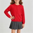 thumbnail image 5 of HFHAPW Girls Boys Cardigan Long Sleeve Button Down Sweater Toddler Kids Knit School Uniforms Sweaters,9-10 Y, 5 of 6