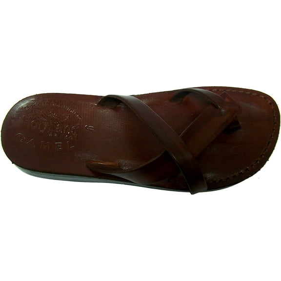 Holy Land Market Unisex Genuine Leather Biblical Flip Flops (Jesus - Yashua) Paul Style I (44 M EU)