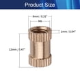 thumbnail image 2 of HUGFEGWE M6x12mm Female Thread Knurled Nuts,100PCS Hx8mm OD Brass Threaded Insert Embedment Nuts Hydraulic Welded Joint Injection Molding Assortment Kit for 3D Printing Injection Molding CJB91-25026, 2 of 7