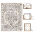 thumbnail image 6 of SIXHOME 4'x6' Rugs for Living Room Washable Vintage Medallion Distressed Soft Carpet Area Rug for Bedroom Dining Room Office Indoor Retro Home Decor Taupe, 6 of 6