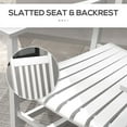 thumbnail image 6 of Outsunny Wooden Rocking Chair Set, Curved Armrests, High Back, Slatted Top Table Outdoor Rocker Set, White, 6 of 10