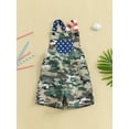 thumbnail image 3 of Kids Toddler Baby Boy Camouflage Overalls Shorts Striped Star Sleeveless Jumpsuit with Pockets Casual 4th of July Romper, 3 of 9