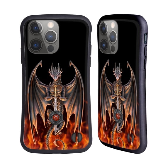 Head Case Designs Officially Licensed Anne Stokes Dragons 3 Warrior Hybrid Case Compatible with Apple iPhone 14 Pro