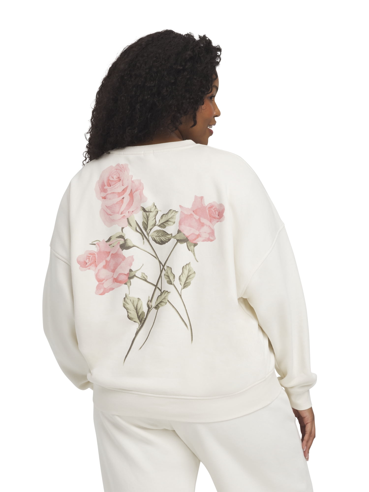 Mills by Millie Bobby Brown Women's Crew Neck Fleeced Terry Sweatshirt, Sizes XXS-XXL