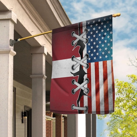 Flag Made In America With Latvian Parts Latvian American Friendship Root Proud House Flag, Double-Sided Decorative Outdoor Flag, Polyester Yard Flag 29.5 x 39.5 in