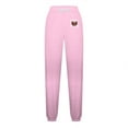 thumbnail image 4 of Sweatpants for Women Trendy Print Drawstring Casual Loose Fitting Yoga Sporty Gym Athletic Jogger Pants with Pockets,Pink 4,L, 4 of 5