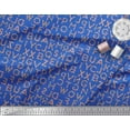 thumbnail image 3 of Soimoi Blue Cotton Voile Fabric Floral Alphabet Text Printed Fabric 1 Yard 42 Inch Wide, 3 of 3