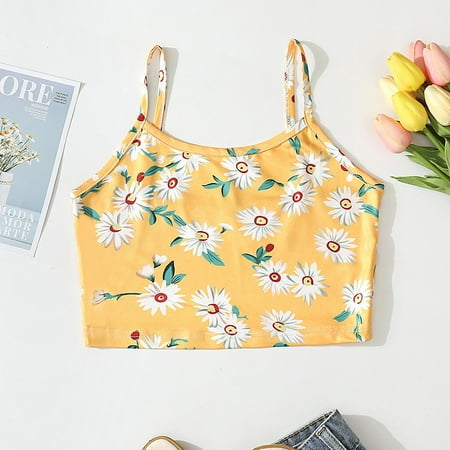 

New Women s Crewneck Loose Camisole Printed Sleeveless Vest