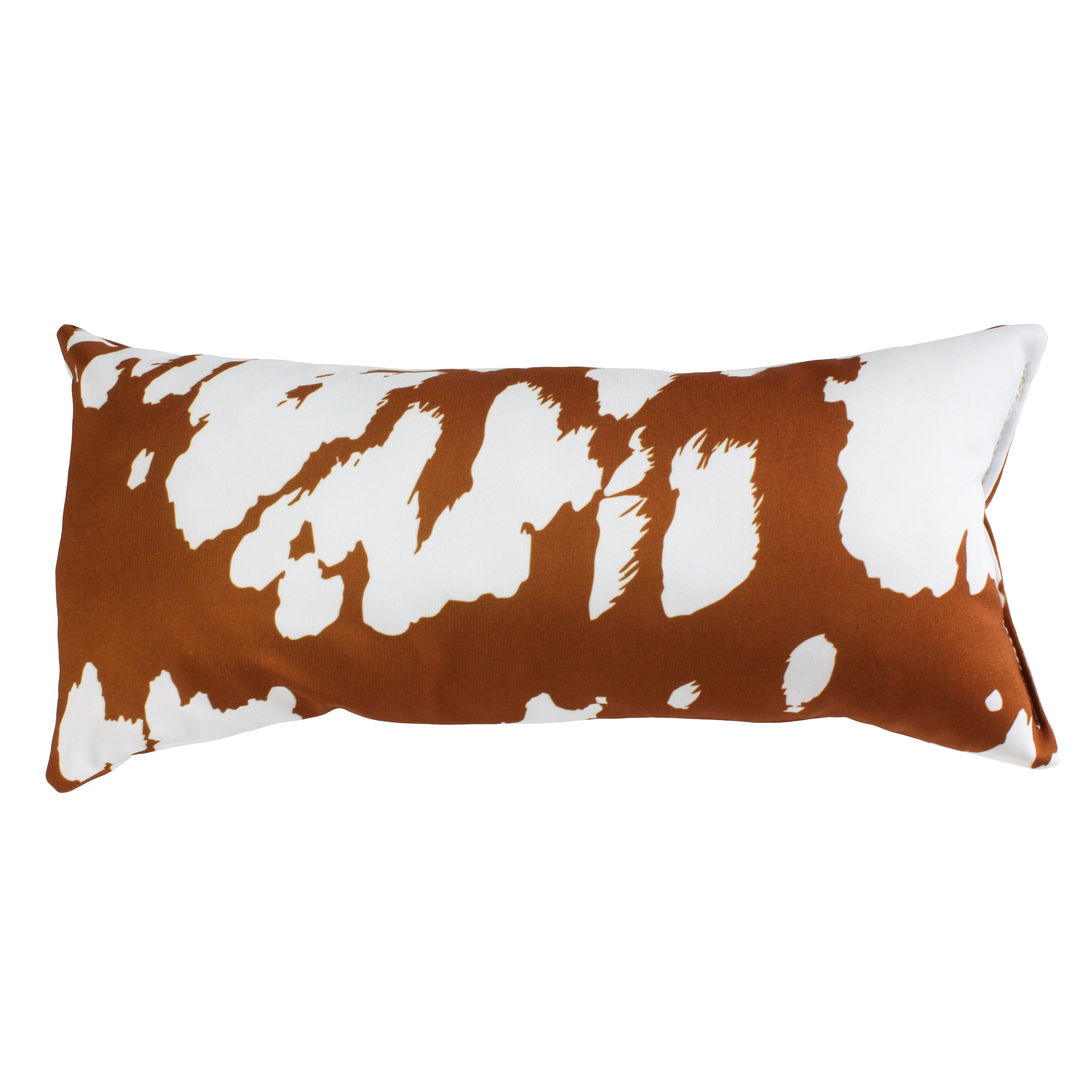 Everything Comfy Cow Print Decorative Pillow, 16x6 Inch, Tan/White,