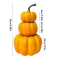 thumbnail image 2 of SUYOLL 3 Tier Stacked Pumpkin Realistic Foam Pumpkin Stack With Fall Halloween Decorations Indoor Tabletop Centerpiece Ornament Decal, 2 of 5