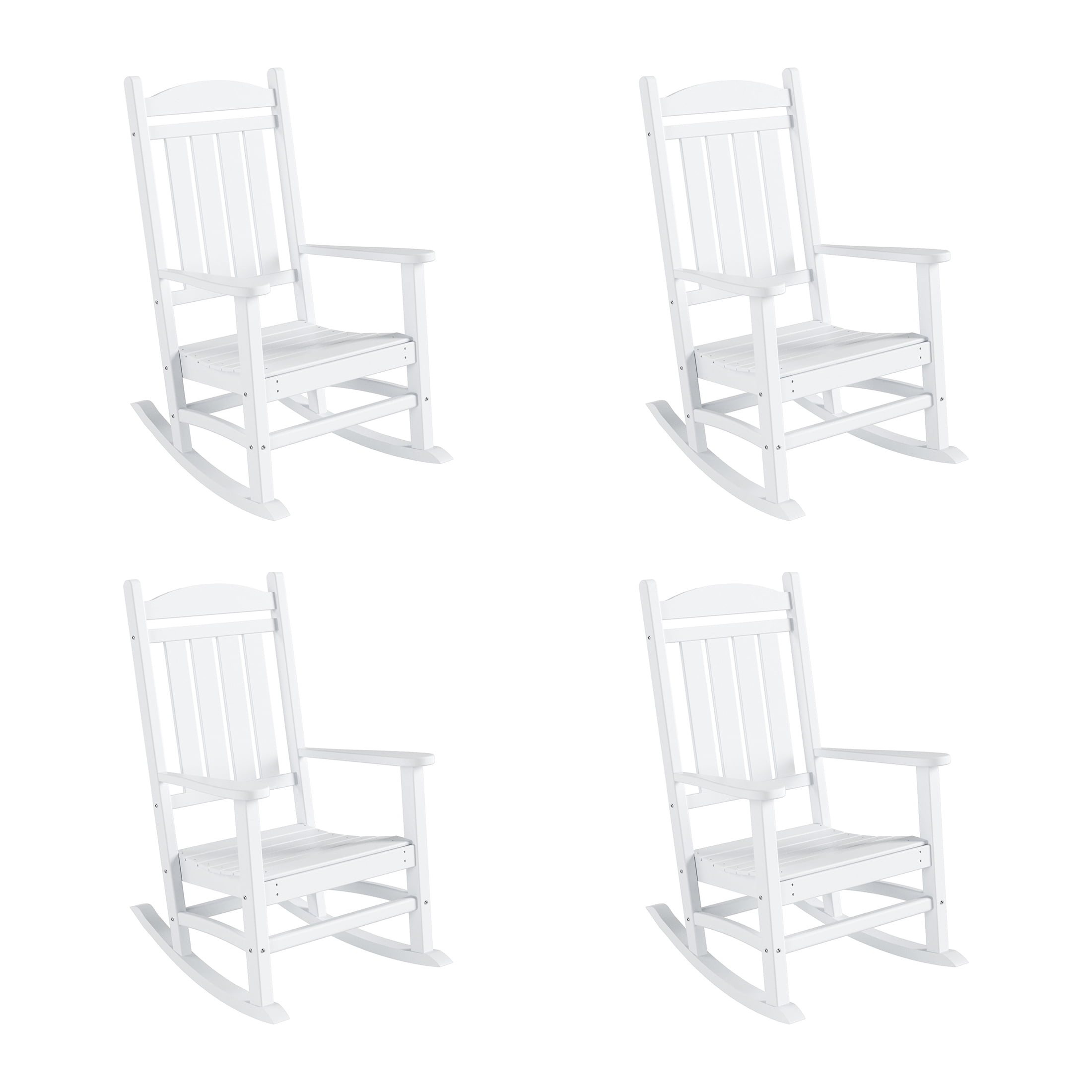 WestinTrends Malibu Outdoor Rocking Chair Set of 4, All Weather Poly
