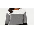 thumbnail image 5 of Karen Scott Petite Cotton Colorblocked Sweater Combo Black Size Petite XS, 5 of 6