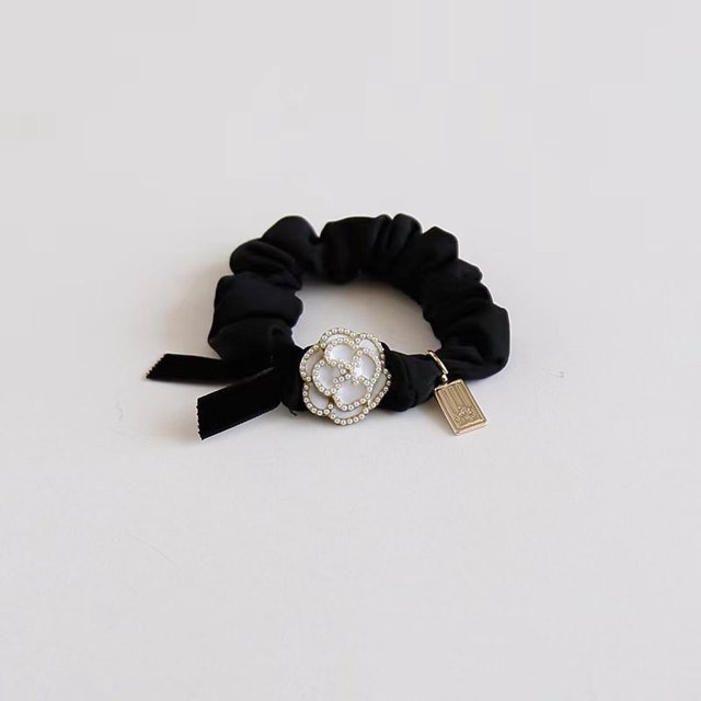 Anillo para el cabello con forma de camelia francesa Advanced Sense, anillo para el intestino delgado, tendón de goma, cuerda para el cabello para mujer, cuerda para el cabello con cola de caballo,