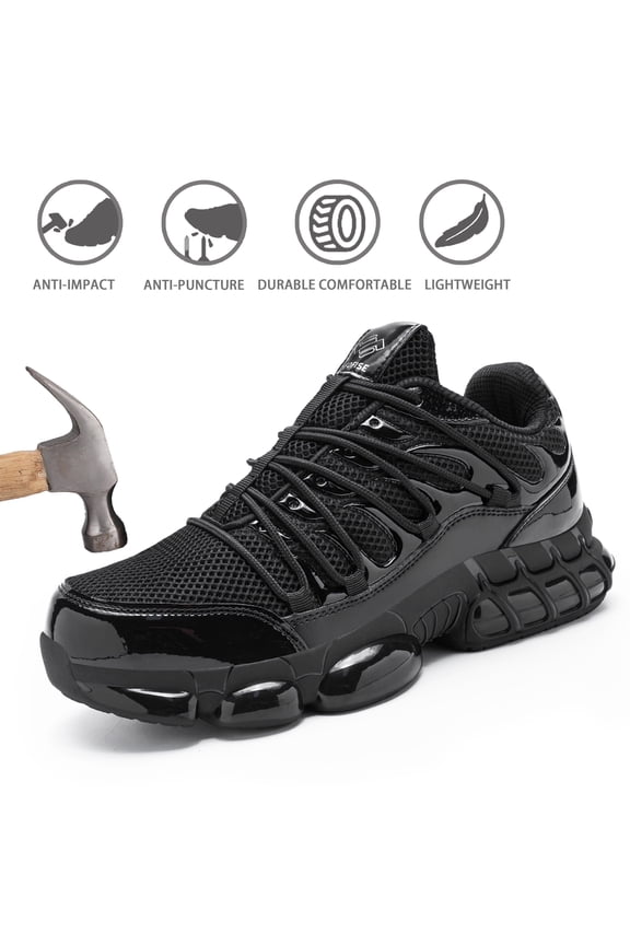 Steel Toe Work Shoes for Men & Women - Lightweight Composite Toe with Air Cushion & Puncture Proof