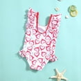 thumbnail image 3 of GYRATEDREAM 1-7Years One Piece Swimsuit Ruffle Strap Swimwear Summer Beach Bathing Suit Girls Summer Swimsuit, 3 of 6