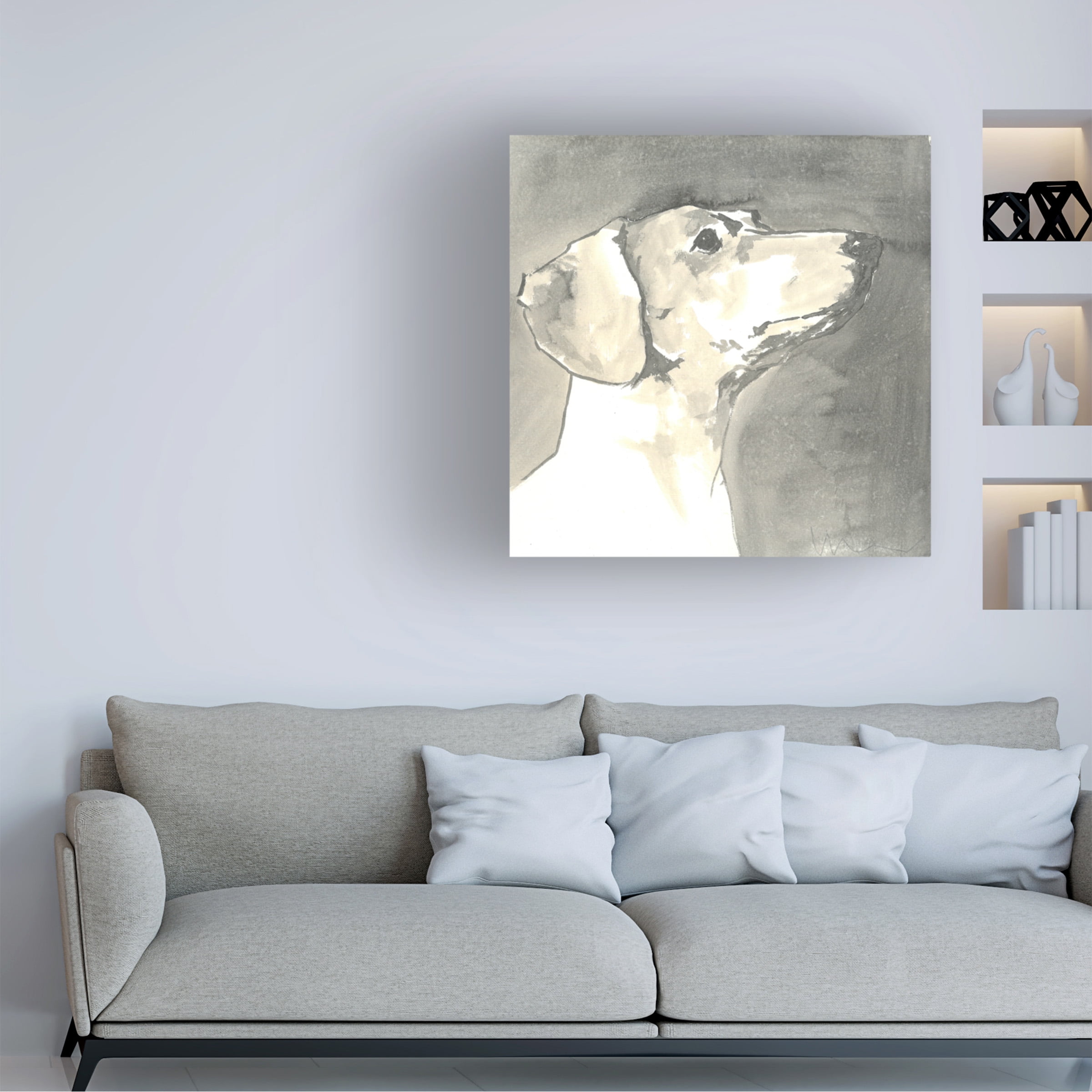 A Very Modern Dog 'Sepia Modern Dog IV' Canvas Art