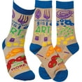 thumbnail image 4 of PRIMITIVES BY KATHY Cooking Is Art - Eat More Color Crew Socks in Multi-colored Produce Print, 4 of 4