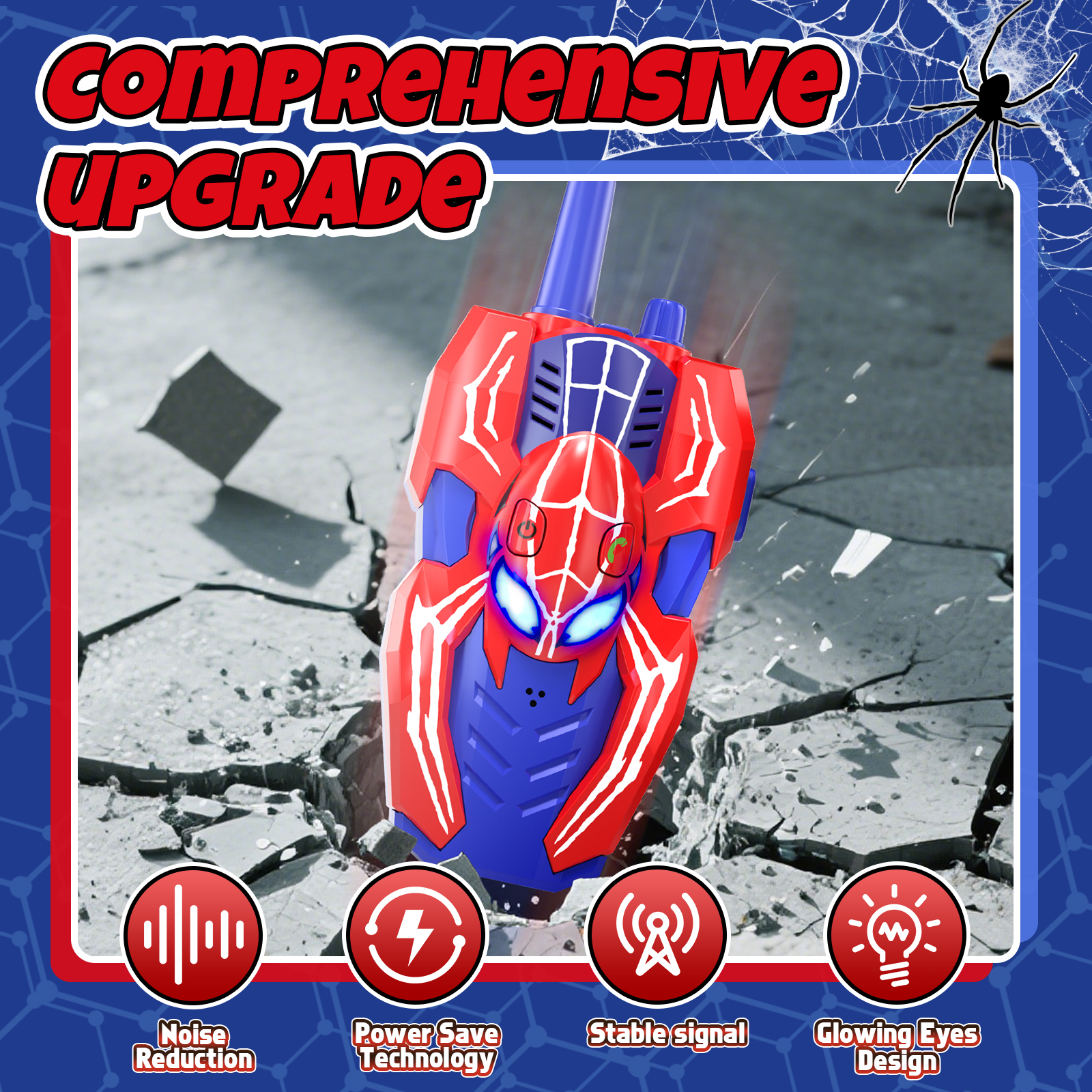 KWANITHINK Spider Kids Walkie Talkies 2-Pack photo 3