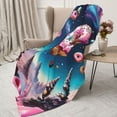 thumbnail image 3 of Gaeub Starry Sky Pine Tree Donut Print Flannel Throw Blanket, Home Fleece Throw Blanket for Couch or Bed,Decorative Blankets,Lightweight Fuzzy Flannel Blanket-60"x50", 3 of 6