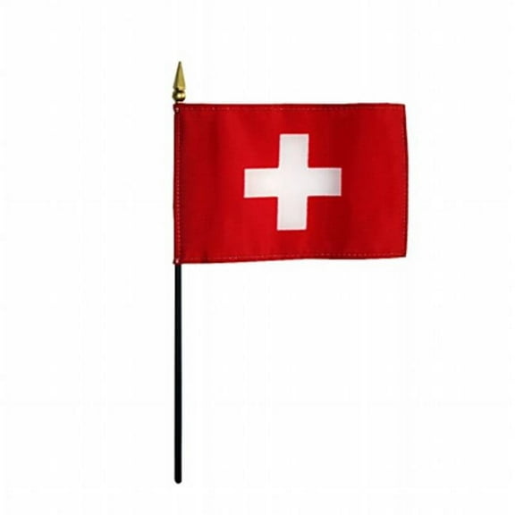 Annin Flagmakers 213897 4 x 6 in. Eb Switzerland Mounted - 12 Pack