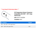 thumbnail image 2 of Oil Temperature Sensor Connector - Compatible with 2007 - 2017 Jeep Patriot GAS 2008 2009 2010 2011 2012 2013 2014 2015 2016, 2 of 2