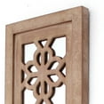 thumbnail image 3 of Rectangular Wood Candle Holder with Floral Lattice Design with set of 2 inBrown, 3 of 3