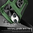 thumbnail image 3 of Allytech iPhone 15 Case with Kickstand, Sliding Camera Lens Protector Rugged Hybrid Military Grade Shockproof Bumper Phone Case for Apple iPhone 15 - Green, 3 of 10