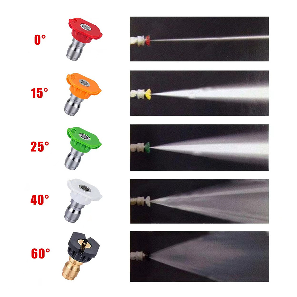 Elowen Washer with Foam Cannon Inner High Pressure Washer Gun with Foam Bottle 1/4inch Quick Connector, 0-60° 5pcs Pressure Washer Nozzle Tip 1L Foam Bottle Outer Thread 22mm Inner 14mm