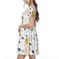 thumbnail image 2 of Logiee Geometric Spots Print Womens Summer Dress,Casual Short Sleeve Sundresses,Beach A-line Shift Dress with Pockets, 2 of 6