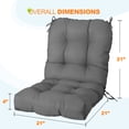 thumbnail image 4 of EAGLE PEAK Tufted Outdoor/Indoor Seat/Back Chair Cushion, Set of 2, 42 x 21 in,Gray, 4 of 10
