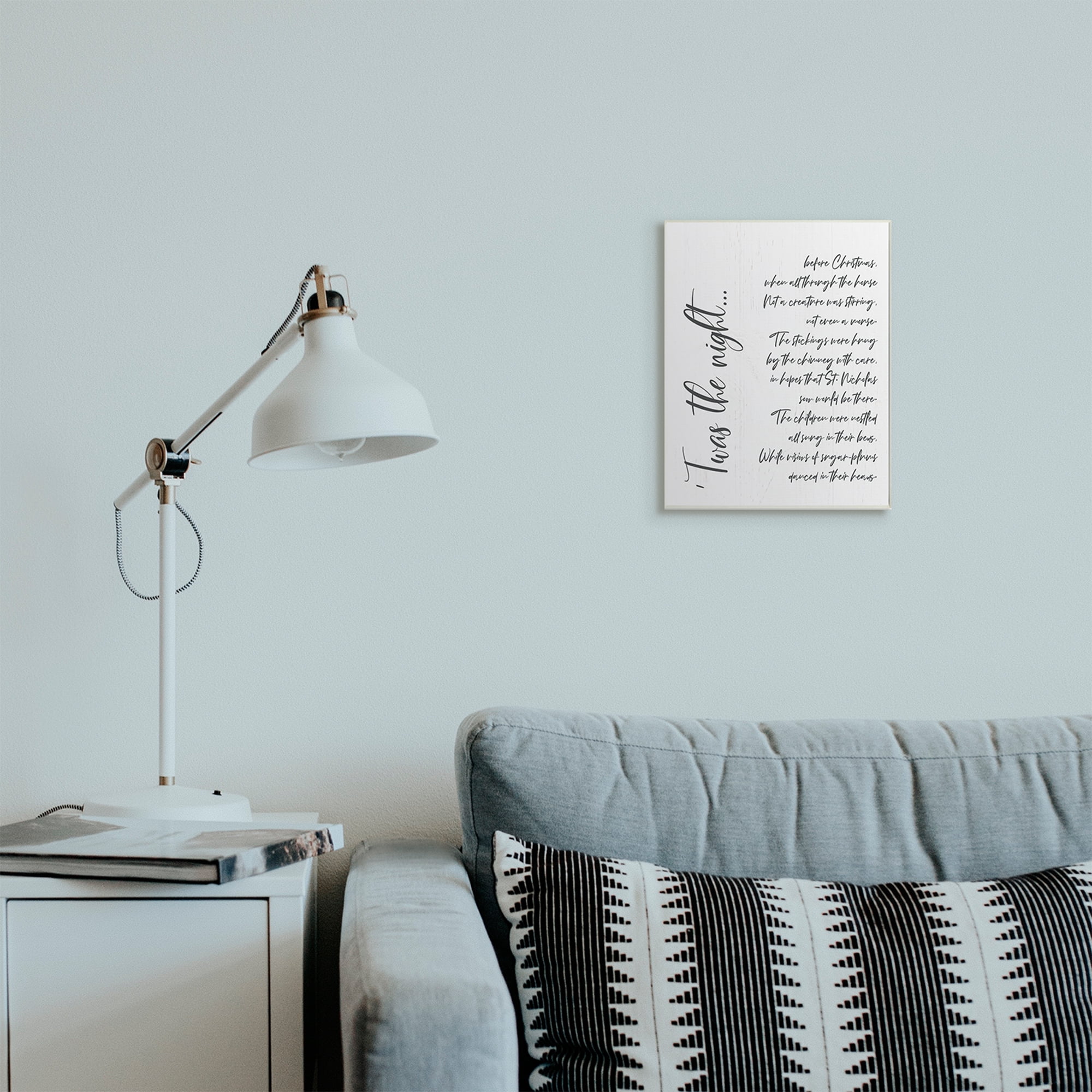 Stupell Industries Twas the Night Quote Minimal Whimsical Christmas Holiday Painting Wall Plaque Art Print Wall Art, 10 x 15