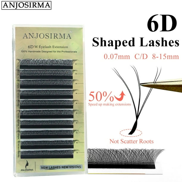 ANJOSIRMA cilia 6d shape Pestañas w Extensión De 0.07 C/D/DD mink natural Suave Maquillaje Profesional cilios