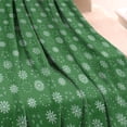 thumbnail image 3 of Green Christmas Snowflake Pattern Blanket,Comfortable Soft Flannel Throw Blanket,All Season,Warm Lightweight Blankets for Sofa Bed Couch Living Room Chair,60"x80", 3 of 4