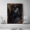 thumbnail image 2 of Mudket Framed Panther Canvas Wall Art, Panther on Ornate Gold Chair Print, Luxury Animal Wall Decor for Men Living Room Office - 12"L x 8"W, 2 of 10