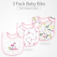 thumbnail image 2 of Paquete de 3 baberos para bebés 100% algodón orgánico babeo Dentición Babero Súper Súper absorbente insular Babero babero, 2 of 7