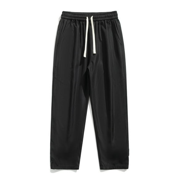 EHQJNJ Black Joggers Men Casual Fashion Plus Size Loose Jeans Street Wide Leg Trousers Pants Sweatpants Mens Baggy Black Sweatpants