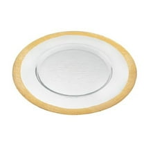 Round Gold Border Glass Charger Plate