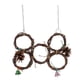 thumbnail image 1 of Columpios colgantes para pájaros, juguete de madera, columpio para loros, anillo circular, red de escalada con campanas, 5 anillos, 1 of 5