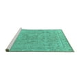 thumbnail image 2 of Ahgly Company Machine Washable Indoor Rectangle Oriental Turquoise Blue Industrial Area Rugs, 5' x 7', 2 of 4