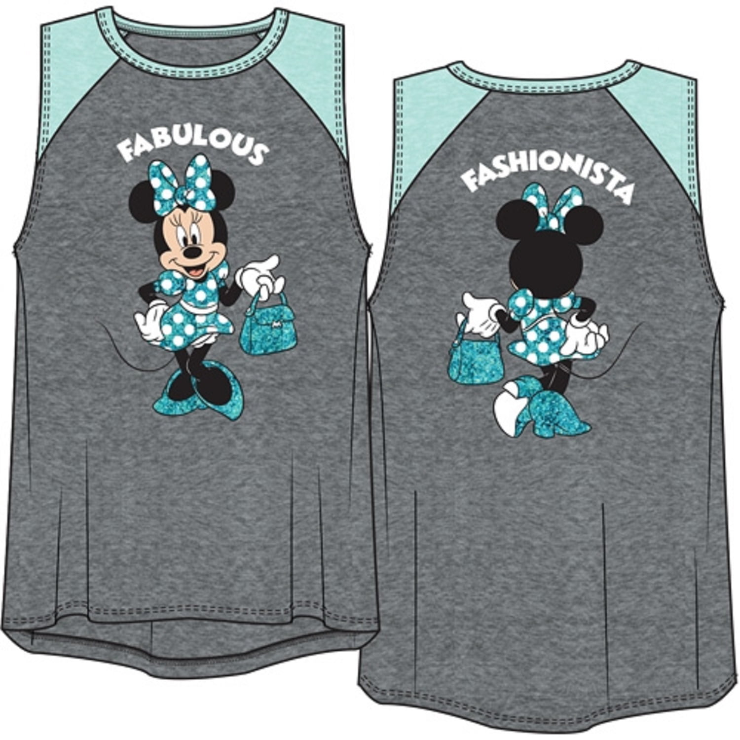 Disney Girls Minnie Mouse Shy Minnie Tank Shirt Black Large 