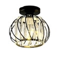 thumbnail image 4 of Modern Crystal Ceiling Light Lamp indoor hall light fixture LED Semi Flush Mount Pendant Light Fixture Black, 4 of 6