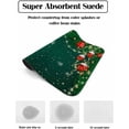 thumbnail image 2 of Christmas Snowflakes Green Dish Drying Mat for Kitchen Counter, Absorbent Quick Dry Coffee Bar Mat Pad Thin Diatomaceous Sink Mat, Winter Xmas Balls Pine Branches Non Slip Dish Drainer Mat 16x24, 2 of 6