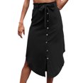 thumbnail image 1 of Gibobby Plisado Mini Falda De Las dobladillo con volantes y en la parte delantera con estampado floral bohemio para mujer(Negro, L), 1 of 5