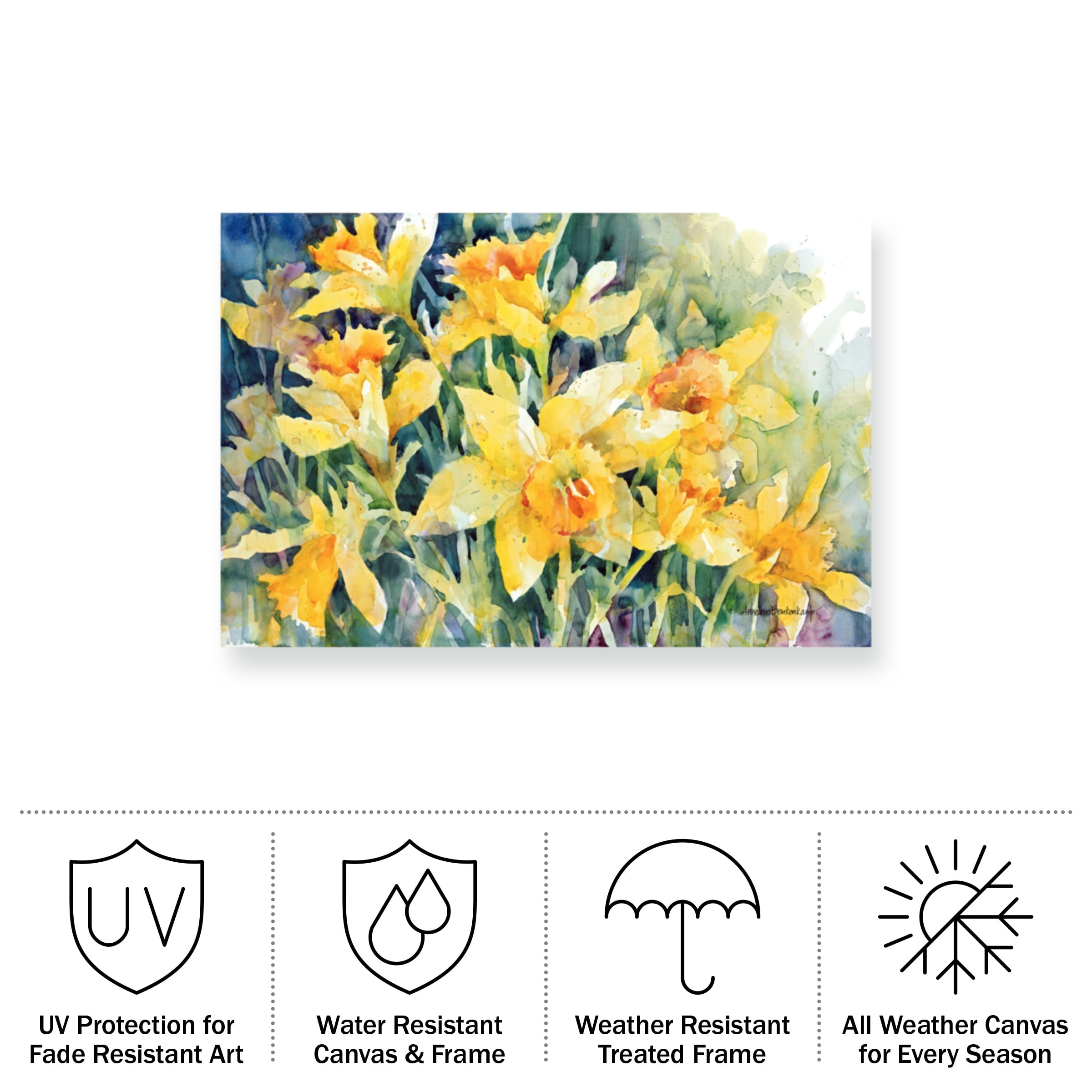 Annelein Beukenkamp 'Daffodil Party' Outdoor Canvas 16x24