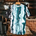 thumbnail image 4 of adaychics Graphic T Shirts for Men Marble Print Casual Crew Neck Tees Trendy Summer Tops Short Sleeve for Travel Commuting, 4 of 7