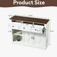 thumbnail image 2 of Rustic Sideboard Cabinet For Living Room With 2 Doors And 3 Drawers: Sliding Barn Door Storage, Buffet In Warm White Walnut Modern - Doors, Drawers, Adjustable Shelves, Coffee Storage, 2 of 7