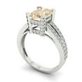 thumbnail image 2 of 2.35 ctw Solitaire with Zirconia Diamond Accents Anniversary Ring for Women | Emerald Cut Natural Morganite | Hyperallergenic Solid 18K White Gold, 2 of 5