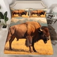 thumbnail image 2 of Castle Fairy Boys Girls Highland Cow Twin Sheet Sets 3pcs,Farmhouse Animal Twin Fitted Sheet Microfiber,Vintage Aesthetics Breathable Flat Sheet,Lightweight Room Decor, 2 of 7