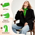 thumbnail image 3 of Uxcell Solid Long Neckerchief, Stylish Ribbon Skinny Pure Neck Scarf Silk Necktie Ribbon Women Headband Tie 40" & 2Pcs & Bright Green - Fit For(Handbag/Wrap/Hair Scarves/Belt Decor, 3 of 7