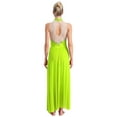 thumbnail image 2 of iiniim Women's Long Lyrical Dance Contemporary Costume Sleeveless Split Maxi Dress Ballroom Dancewear Fluorescent Green L, 2 of 7